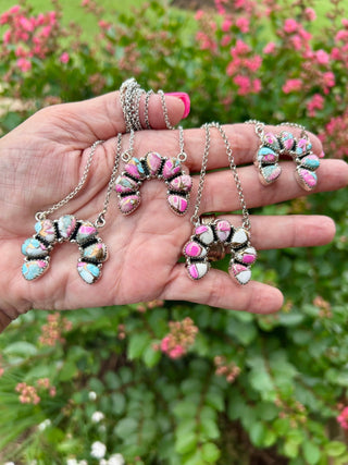 Handmade Sterling Silver Cotton Candy Naja Necklace - Barbwire n Bougie Boutique