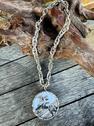 Headed Down The Alley Shadowbox Necklace - Barbwire n Bougie Boutique