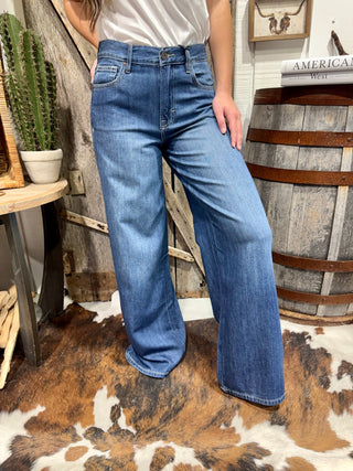 Hidden After Dark High Rise Wide Leg Jeans - Barbwire n Bougie Boutique