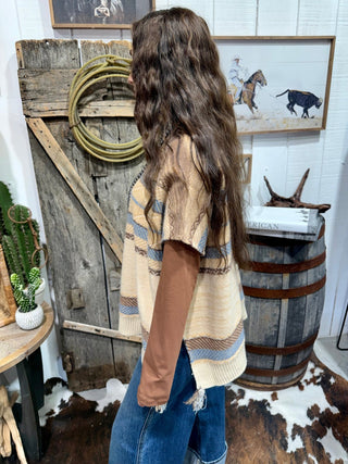 High Desert Oversized Mock Neck Poncho Sweater - Barbwire n Bougie Boutique