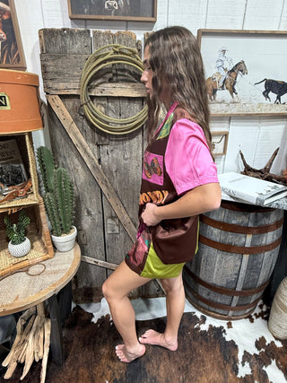 Howdy Hanny Western Satin Pajama Short Set - Barbwire n Bougie Boutique
