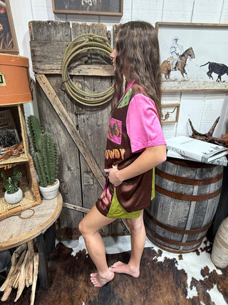 Howdy Hanny Western Satin Pajama Short Set - Barbwire n Bougie Boutique