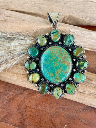Hubei Turquoise Statement Cluster Pendant(Pearls Not Included) - Barbwire n Bougie Boutique