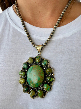 Hubei Turquoise Statement Cluster Pendant(Pearls Not Included) - Barbwire n Bougie Boutique