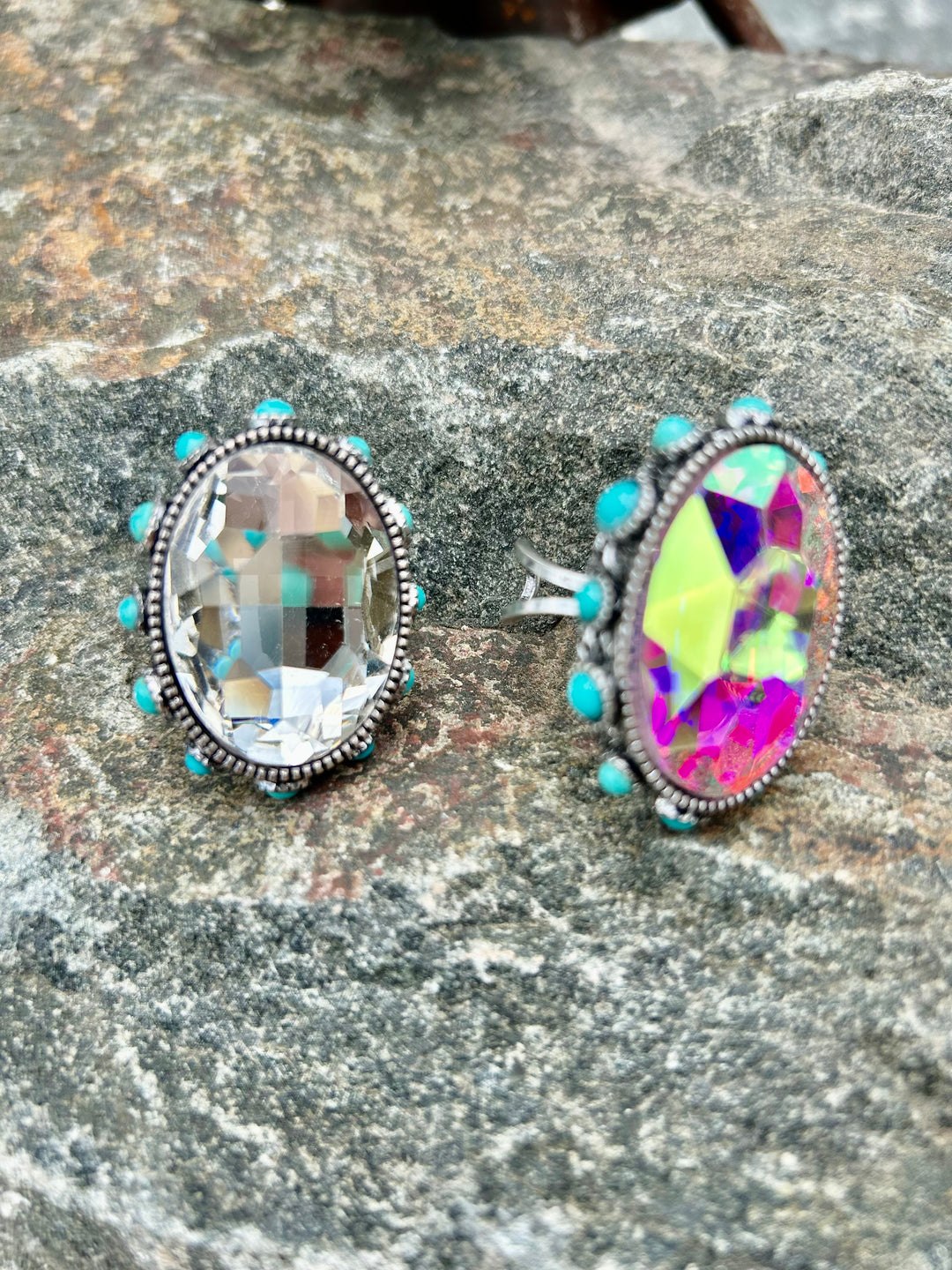 Large Oval Crystal Bling Ring