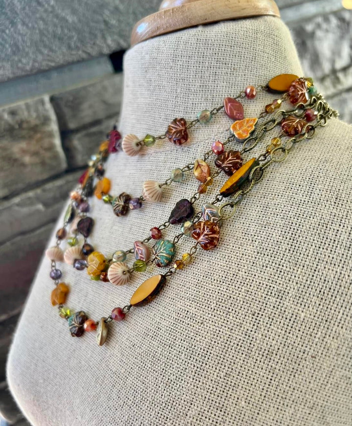 Hippie Flowers Of Fall Boho Necklace