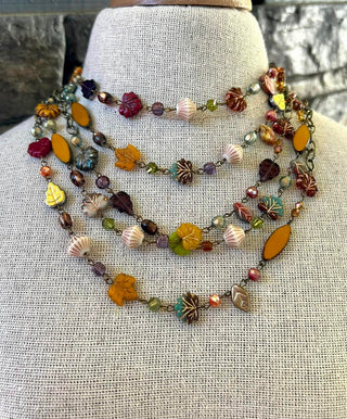 Hippie Flowers Of Fall Boho Necklace