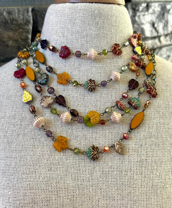 Hippie Flowers Of Fall Boho Necklace