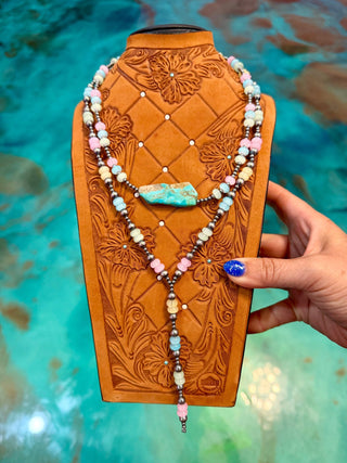Jaci Multicolor Glass & Turquoise Two-Necklace Set - Barbwire n Bougie Boutique