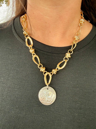 Junkyard Cowgirl Buffalo Nickel Gold Chain Necklace - Barbwire n Bougie Boutique