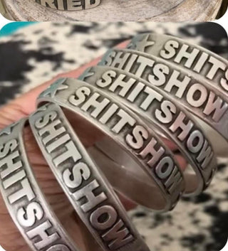 Junkyard Cowgirl Silver Bangle Bracelets - Barbwire n Bougie Boutique