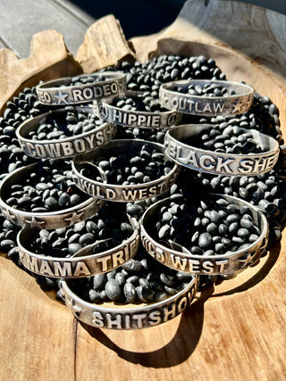 Junkyard Cowgirl Silver Bangle Bracelets - Barbwire n Bougie Boutique
