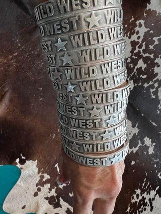 Junkyard Cowgirl Silver Bangle Bracelets - Barbwire n Bougie Boutique
