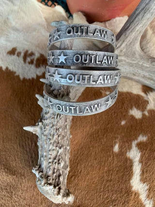 Junkyard Cowgirl Silver Bangle Bracelets - Barbwire n Bougie Boutique