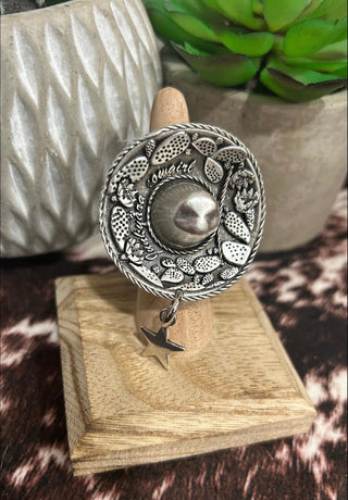Junkyard Cowgirl Sombrero Star Ring- Adjustable - Barbwire n Bougie Boutique