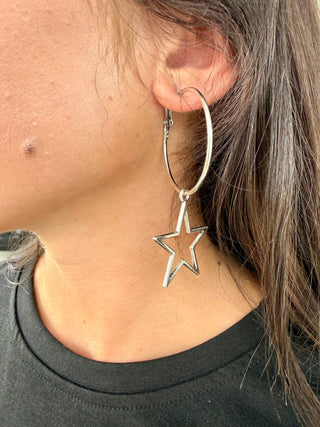 Junkyard Cowgirl Star Hoop Earrings - Barbwire n Bougie Boutique