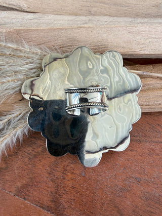 Kingman Turquoise & Pink Opal Statement Cluster Ring- Adjustable - Barbwire n Bougie Boutique