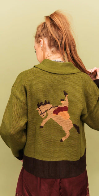 Kingsville Knit Retro Western Cardigan – Olive | 2 Fly Co. - Barbwire n Bougie Boutique