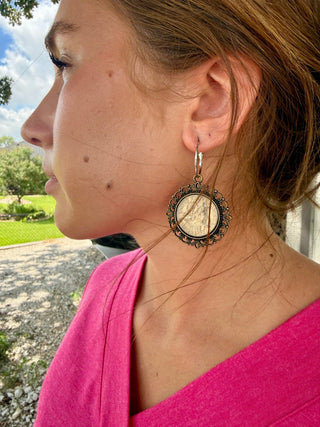 Lady Liberty Filigree Earrings | Vintage Coin Western Dangle Earrings - Barbwire n Bougie Boutique