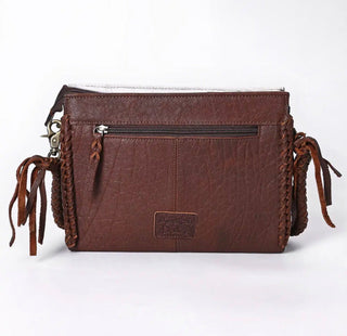 Las Vegas Cowboy Hair-On Hide Leather Crossbody Bag- NFR - Barbwire n Bougie Boutique