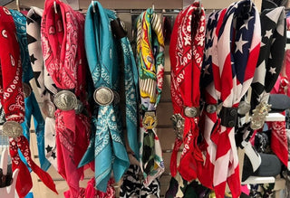 Leather Wild Rag Slide | Western Scarf Slide with Cowboy & Coin Designs-5 Different Designs - Barbwire n Bougie Boutique