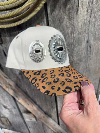 Leopard Concho Western Trucker Hat - Barbwire n Bougie Boutique