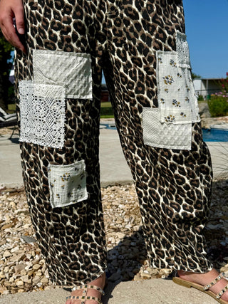 Leopard Patchwork Crochet Overalls - Barbwire n Bougie Boutique