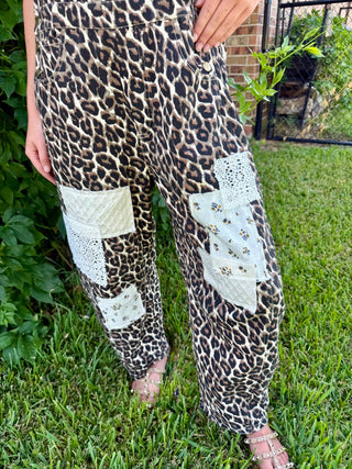 Leopard Patchwork Crochet Overalls - Barbwire n Bougie Boutique