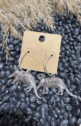 Lightweight Armadillo Hoop Earrings | Western Armadillo Statement Earrings for Women - Barbwire n Bougie Boutique