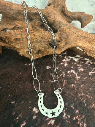 Lucky Horseshoe Paper Clip Necklace - Barbwire n Bougie Boutique