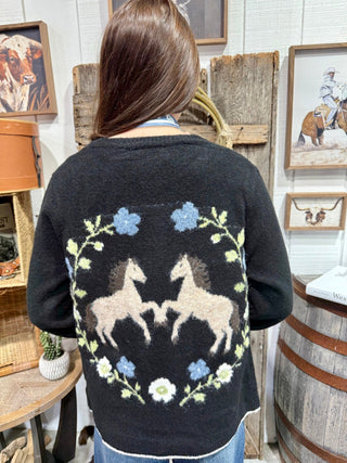 Lucky Horseshoe Western Cardigan - Barbwire n Bougie Boutique