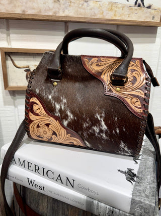 Medium Genuine Cowhide Tooled Leather Speedy Bag - Barbwire n Bougie Boutique