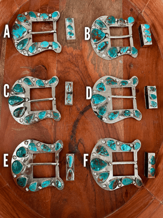 Mixed Hibei Turquoise Custom Statement Belt Buckle Set - Barbwire n Bougie Boutique