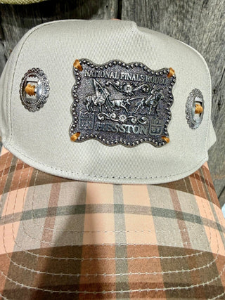 NFR Hesston Buckle Plaid Trucker Hat- Only One! - Barbwire n Bougie Boutique