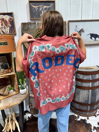 One Size Rodeo Scarf Poncho Top – Oversized Western Satin Tunic for Women - Barbwire n Bougie Boutique