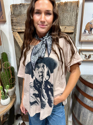 Outlaw Legend Oversized Indian Portrait Graphic Tee - Barbwire n Bougie Boutique