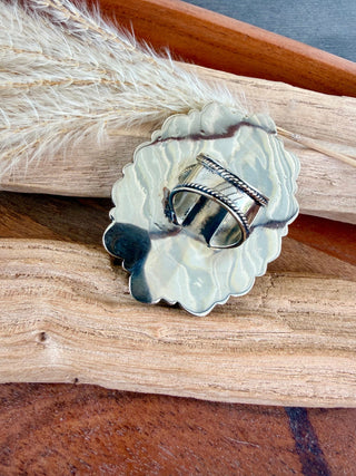 Pink Opal & Turquoise Statement Cluster Ring - Barbwire n Bougie Boutique