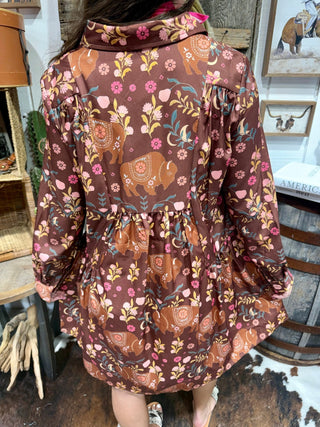 Prairie Moon Buffalo Babydoll Dress - Barbwire n Bougie Boutique