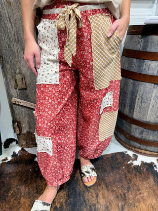 Prairie Patchwork Boho Harem Pants - Barbwire n Bougie Boutique