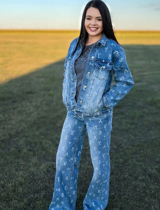 Ranch House Cattle Brand Wide Leg Jeans - Barbwire n Bougie Boutique