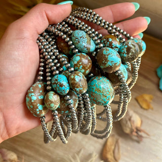 Rare Mine 8 Turquoise & Sterling Silver Pearl Necklace - Barbwire n Bougie Boutique