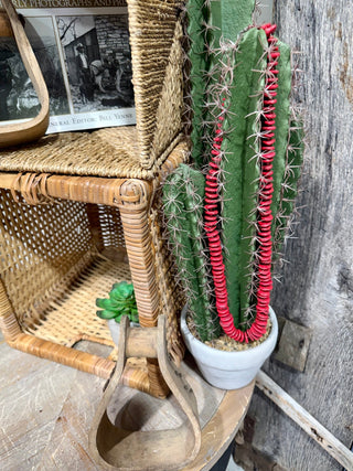 Red Coral Heishi Bead Necklace | Southwestern Statement Strand | Layering Necklace-28” - Barbwire n Bougie Boutique