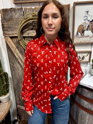 Red Dirt Cattle Brand Pearl Snap Rodeo Stock Show Shirt - Barbwire n Bougie Boutique