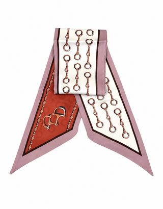 Red Snaffle Bit Twilly Scarf | Western Silk Feel Purse & Hat Accessory - Barbwire n Bougie Boutique
