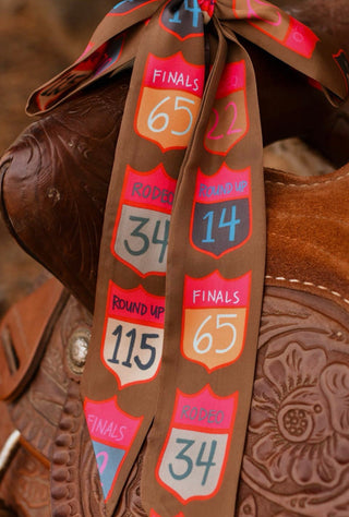 Rodeo Back Number Twilly Scarf-NFR - Barbwire n Bougie Boutique