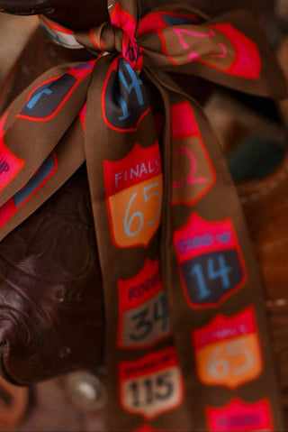 Rodeo Back Number Twilly Scarf-NFR - Barbwire n Bougie Boutique