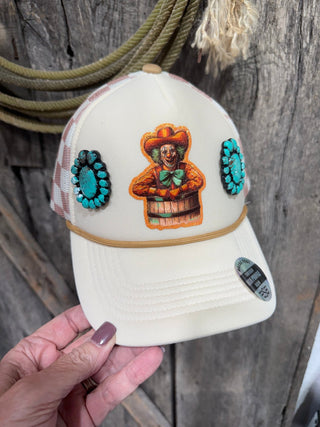 Rodeo Clown Turquoise Western Trucker Hat - Barbwire n Bougie Boutique