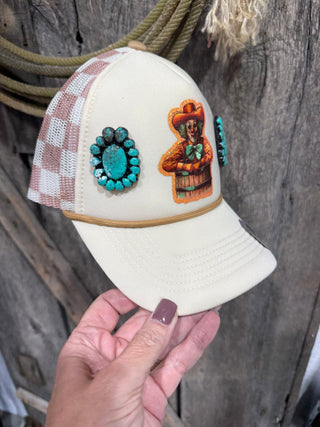 Rodeo Clown Turquoise Western Trucker Hat - Barbwire n Bougie Boutique