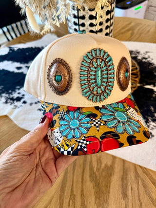 Roll The Dice Concho Trucker Hat - Barbwire n Bougie Boutique