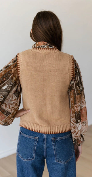 Roping Cowboy Embroidered Sweater Vest | Western Knit Vest - Barbwire n Bougie Boutique